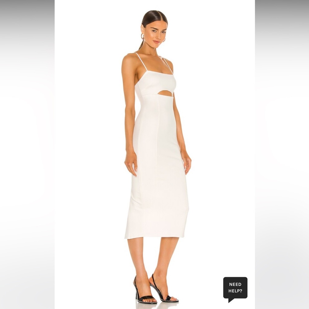 NWT ZARA Elegant White Cutout Midi Dress